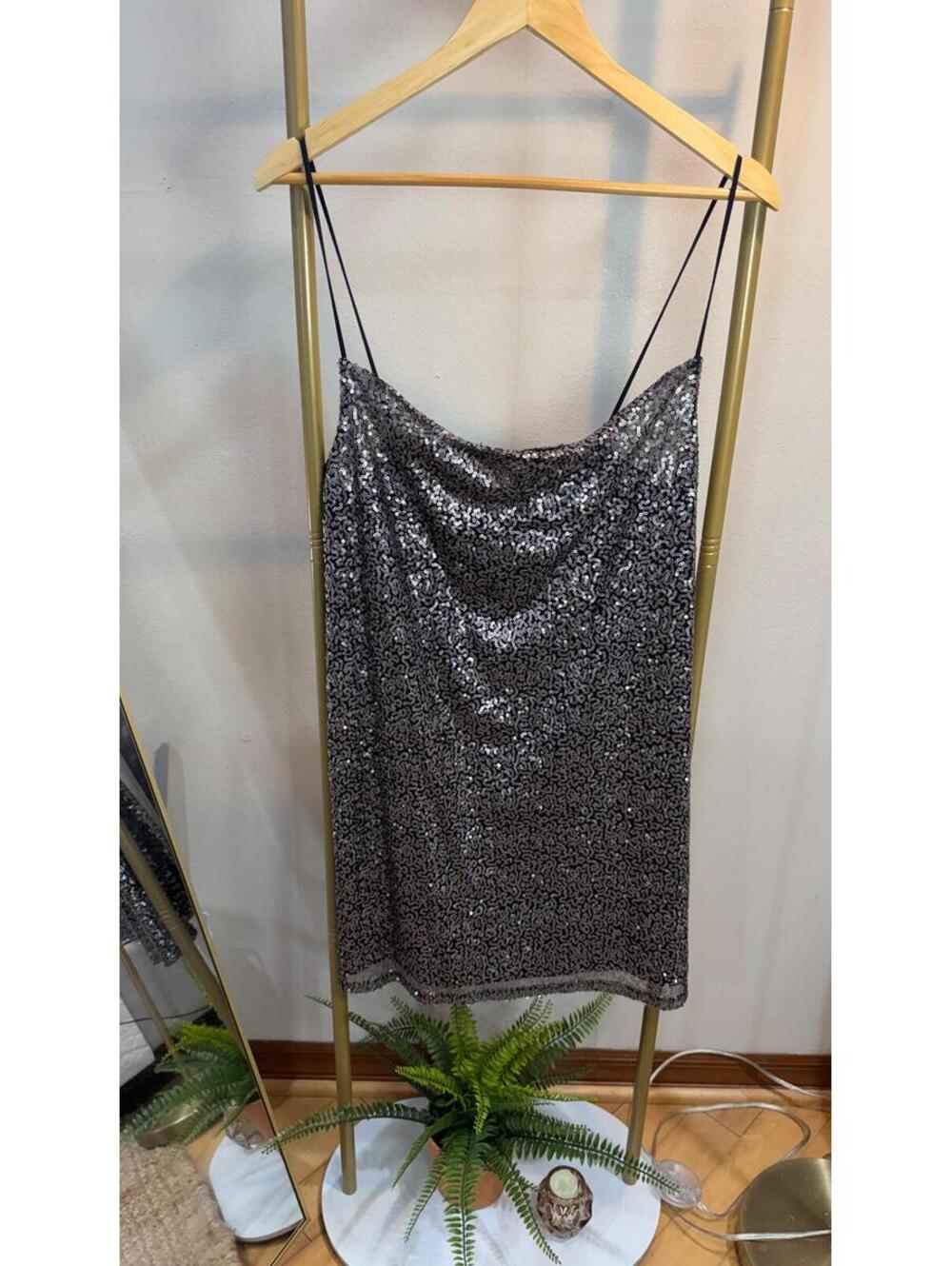 Size S NWT Sexy American Eagle Cowl Neck Sequin Mini Dress